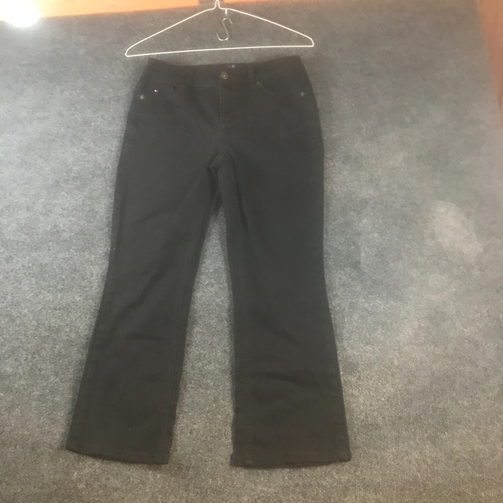 Tommy Hilfiger Hope Bootcut Jeans Womens 4 Black Denim Cotton Stretch Dark Wash